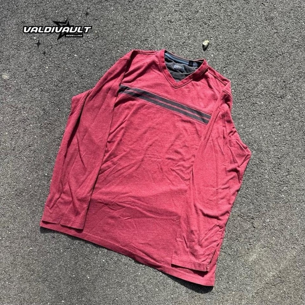 Arrow Striped Long Sleeve Mens XL Red